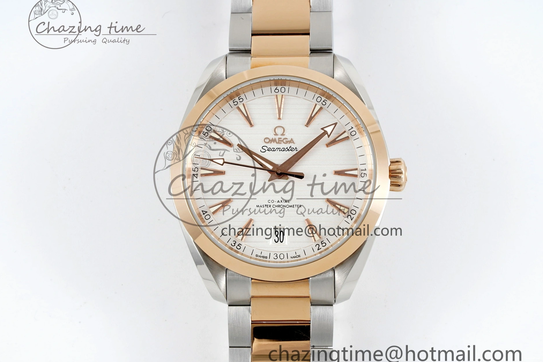 0127 Aqua Terra 150M SS RG JQK 1:1 Best Edition White Dial on SS RG Bracelet A OnTrend 7828